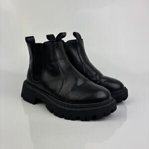 Platform Chelsea Ankle Boots Women’s EU 37 US 6.5 Black Chunky Block Heel